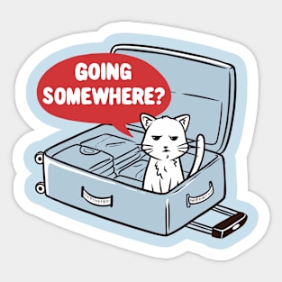 Travel Bag Cat Cute Funny Gift Sticker